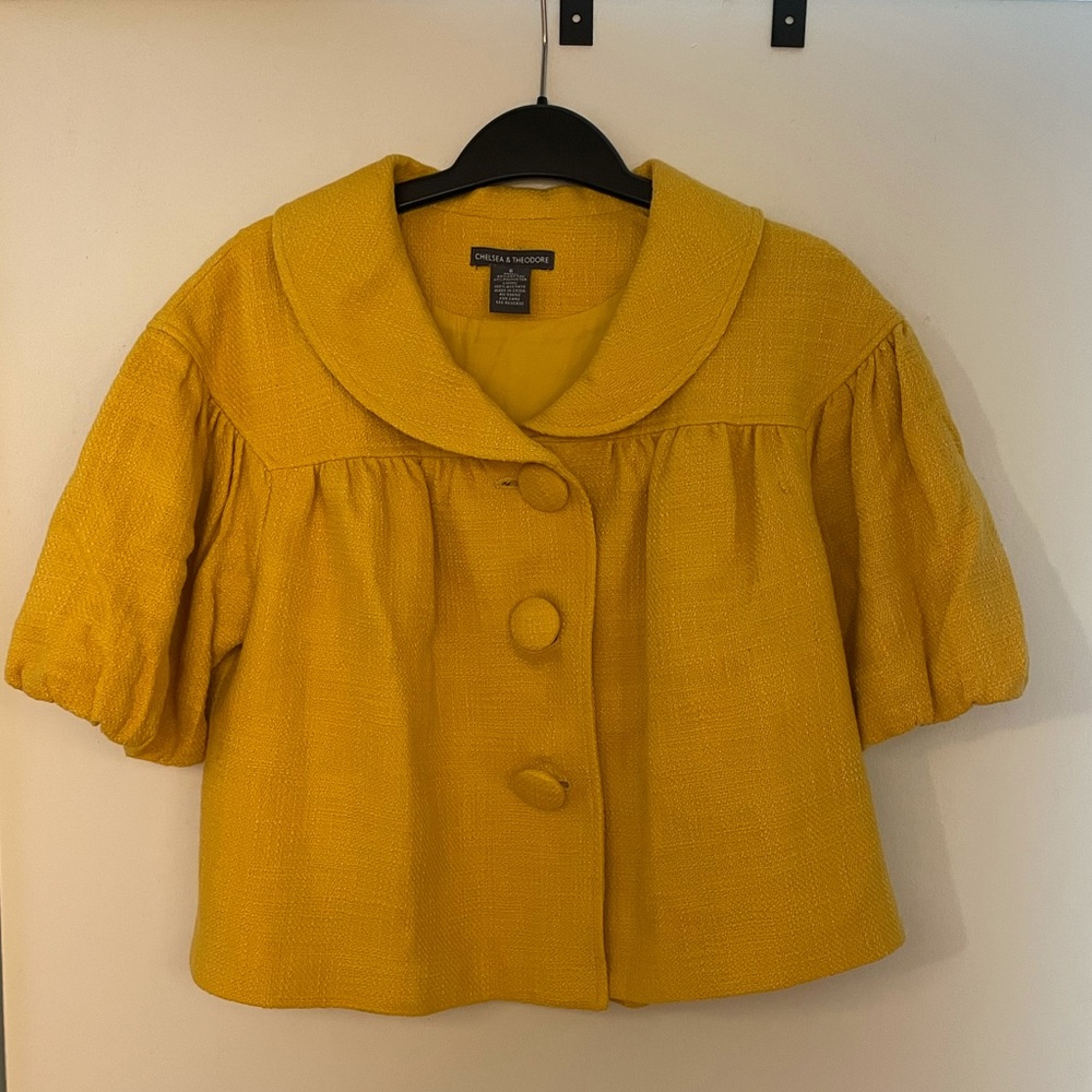 Chelsea & Theadore Cropped Yellow Blazer Jacket